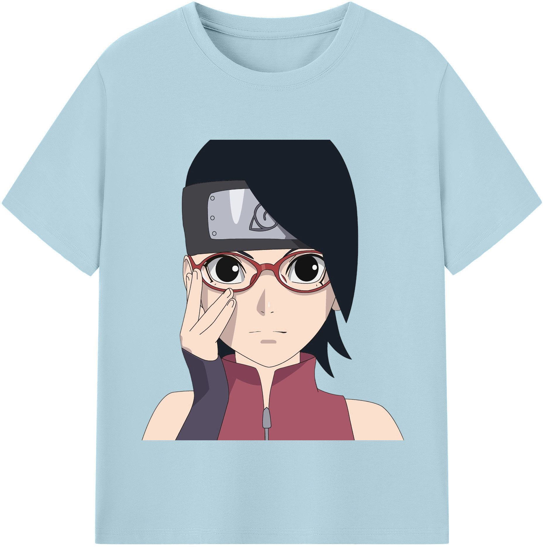 （画像用） NARUTO -ナルト- うちは サラダ Uchiha Sarada 綿100％半袖Tシャツ（フロントプリント）